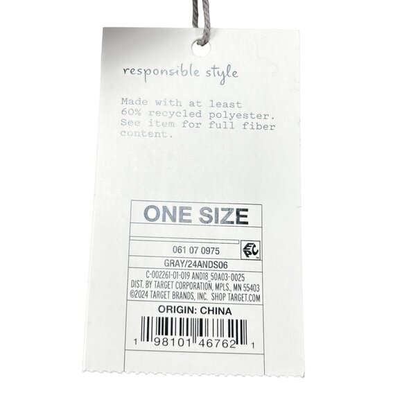 A New Day Soft Black & Gray Scarf With White Fringe - Picture 3 of 7